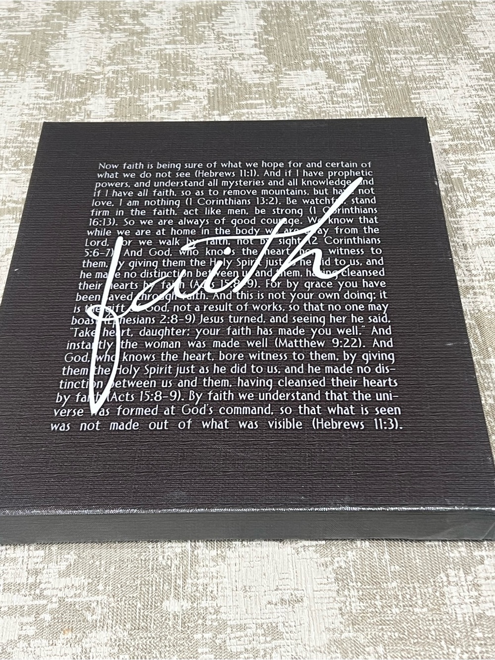 Faith Script Wall Art Plaque - Black